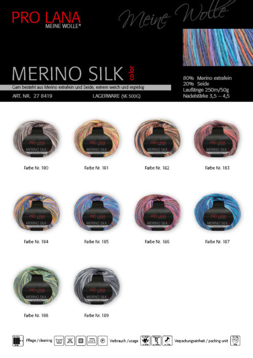 Merino Silk Color - verschiedene Farben