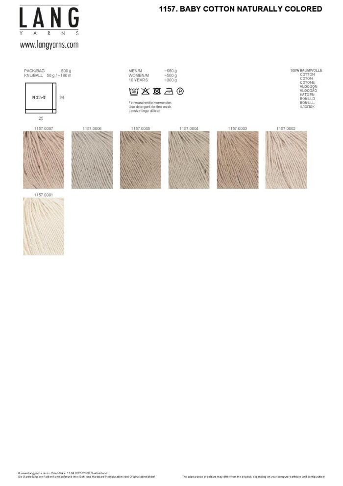 Baby Cotton Naturally Colored